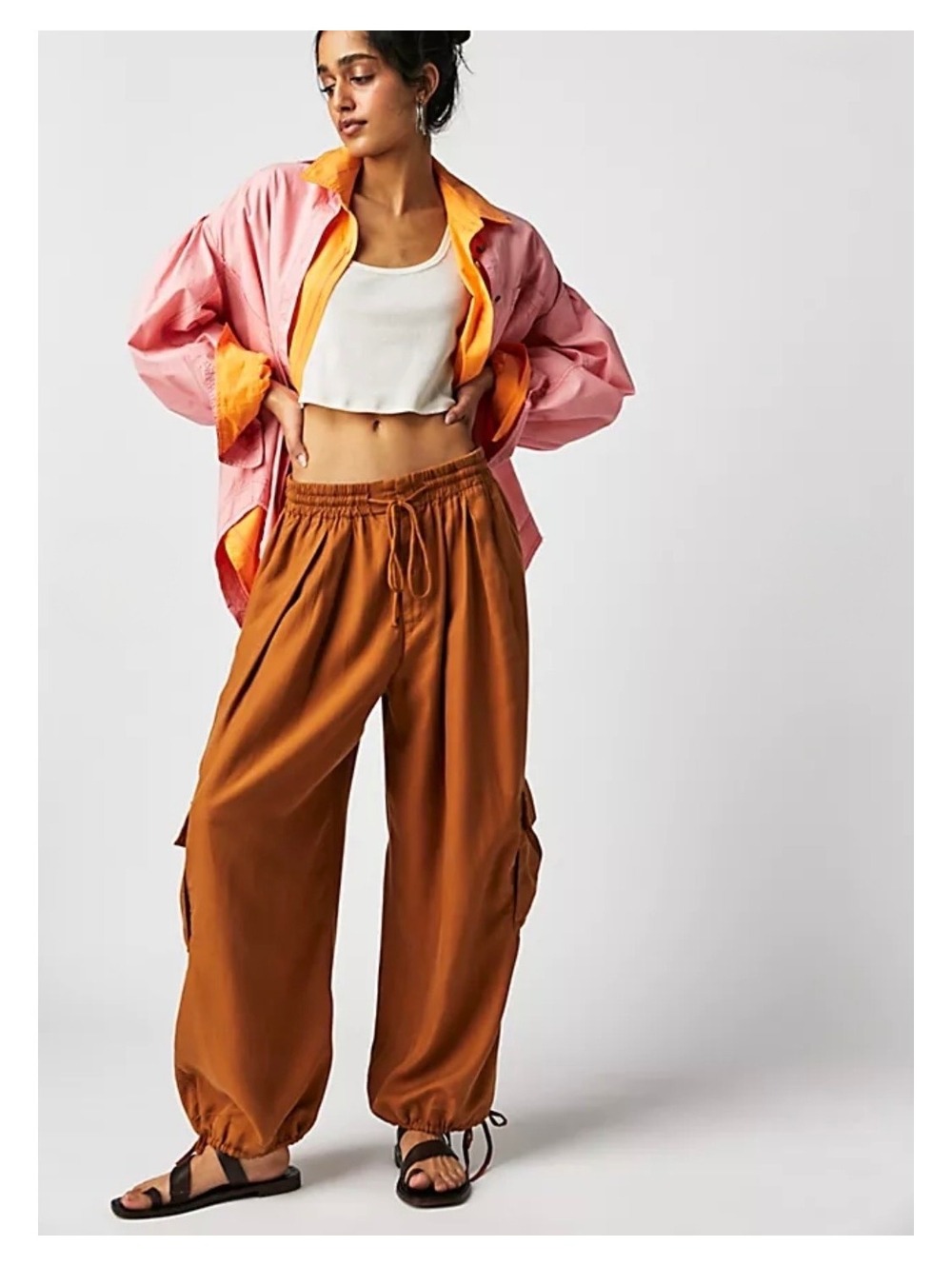NWT FREE PEOPLE PALASH SOLID CARGO PANTS - GOLDENROD 7780 size M